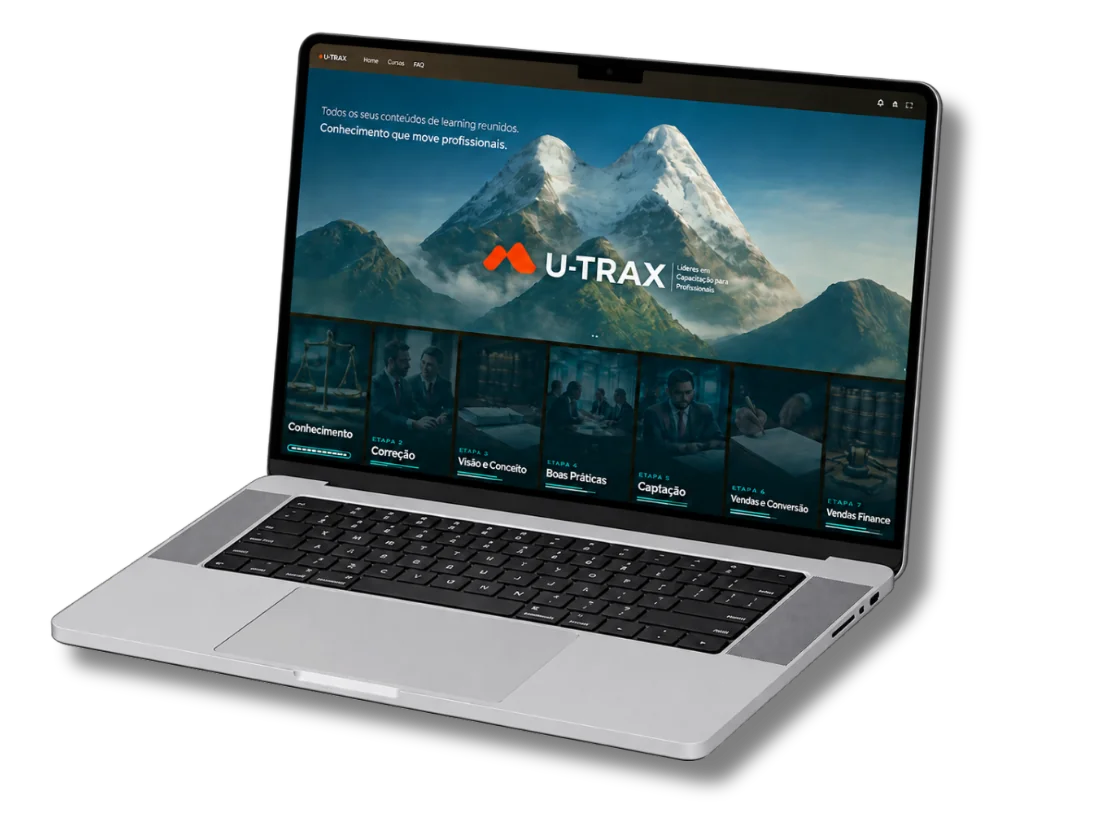 Notebook com a plataforma de cursos da U·TRAX